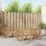 Set di divani da esterno 7 pcs Bianco Legno di Acacia Massello