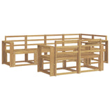 Set di divani da esterno 7 pcs Bianco Legno di Acacia Massello