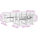 Set di divani da esterno 7 pcs Bianco Legno di Acacia Massello