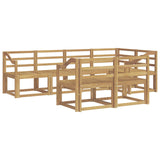 Set di divani da esterno 7 pcs Bianco Legno di Acacia Massello