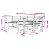 Set di divani da esterno 7 pcs Bianco Legno di Acacia Massello
