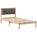 Struttura del letto Grigio scuro 90 x 190 cm Pino massello
