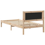 Struttura del letto Grigio scuro 90 x 190 cm Pino massello