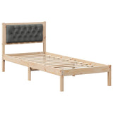 Struttura del letto Grigio scuro 75 x 190 cm Pino massello