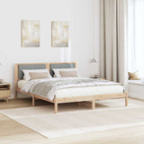 Letto con Testiera Rivestita Grigio chiaro 150 x 200 cm