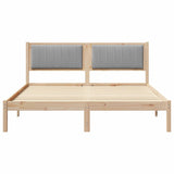 Letto con Testiera Rivestita Grigio chiaro 150 x 200 cm