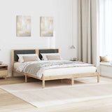 Letto con Testiera Rivestita Grigio scuro 150 x 200 cm