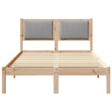 Letto con Testiera Rivestita Grigio chiaro 120 x 200 cm