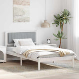 Letto con Testiera Rivestita Grigio chiaro 100 x 200 cm