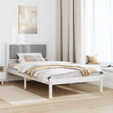Letto con Testiera Rivestita Grigio chiaro 100 x 200 cm