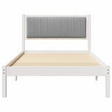 Letto con Testiera Rivestita Grigio chiaro 100 x 200 cm