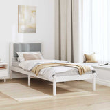 Letto con Testiera Rivestita Grigio chiaro 80 x 200 cm