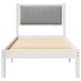 Letto con Testiera Rivestita Grigio chiaro 80 x 200 cm