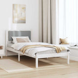 Letto con Testiera Rivestita Grigio chiaro 90 x 190 cm