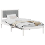 Letto con Testiera Rivestita Grigio chiaro 90 x 190 cm