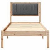 Letto con Testiera Rivestita Grigio scuro 75 x 190 cm