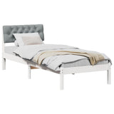 Struttura del Letto Bianco e grigio chiaro 80 x 200 cm