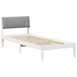 Struttura del Letto Bianco e grigio chiaro 75 x 190 cm