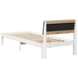 Struttura del Letto Bianco e grigio chiaro 75 x 190 cm