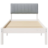 Struttura del Letto Bianco e grigio chiaro 75 x 190 cm