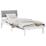 Struttura del Letto Bianco e grigio chiaro 75 x 190 cm