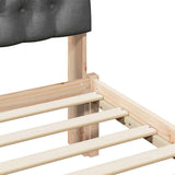 Letto con Testiera Rivestita con testiera Marrone 120 x 190 cm