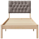 Letto con Testiera Rivestita con testiera Marrone 80 x 200 cm