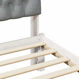 Letto con Testiera Rivestita con testiera Bianco 80 x 200 cm