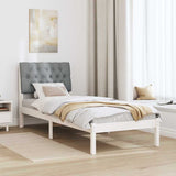 Letto con Testiera Rivestita con testiera Bianco 80 x 200 cm