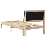 Letto con Testiera Rivestita con testiera Marrone 90 x 190 cm