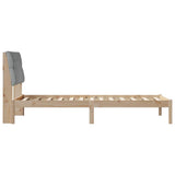 Letto con Testiera Rivestita con testiera Marrone 90 x 190 cm