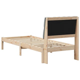 Letto con Testiera Rivestita con testiera Marrone 75 x 190 cm