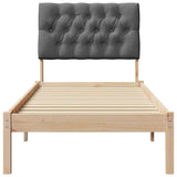 Letto con Testiera Rivestita con testiera Marrone 75 x 190 cm