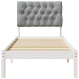 Letto con Testiera Rivestita con testiera Bianco 75 x 190 cm