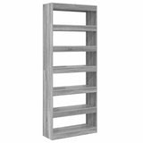 Libreria Grigio sonoma 80 x 30 x 198 cm Legno truciolato