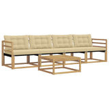 Set di divani da esterno 5 pcs Bianco e Beige 79 x 79 x 37 cm