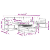 Set di divani da esterno 5 pcs Bianco e Beige 79 x 79 x 37 cm