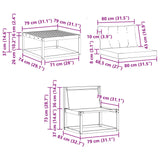 Set di divani da esterno 5 pcs Bianco e Beige 79 x 79 x 37 cm