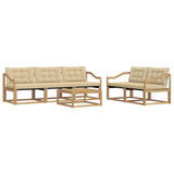 Set di divani da esterno 6 pcs Bianco e Beige 79 x 79 x 37 cm