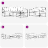 Set di divani da esterno 6 pcs Bianco e Beige 79 x 79 x 37 cm