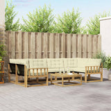 Set di divani da esterno 7 pcs Bianco e Crema 79 x 79 x 37 cm