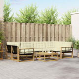 Set di divani da esterno 7 pcs Bianco e Crema 79 x 79 x 37 cm