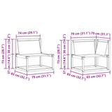 Set di divani da esterno 7 pcs Bianco e Crema 79 x 79 x 37 cm