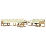 Set di divani da esterno 8 pcs Bianco e Crema