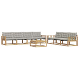 Set di divani da esterno 8 pcs Bianco e Grigio Chiaro