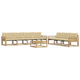 Set di divani da esterno 8 pcs Bianco e Beige
