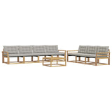 Set di divani da esterno 8 pcs Bianco e Grigio Chiaro