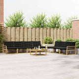 Set di divani da esterno 8 pcs Bianco e nero