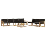 Set di divani da esterno 8 pcs Bianco e nero