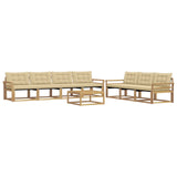 Set di divani da esterno 8 pcs Bianco e Beige